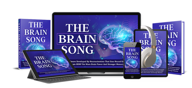 The Brain Song digital audio package shown on multiple devices